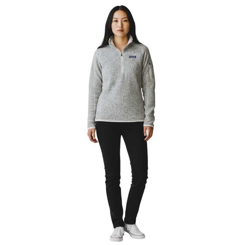 PATAGONIA Better Sweater 1/4 Zip Pullover in Heathered Oatmeal/Gray Size S - Picture 7 of 7